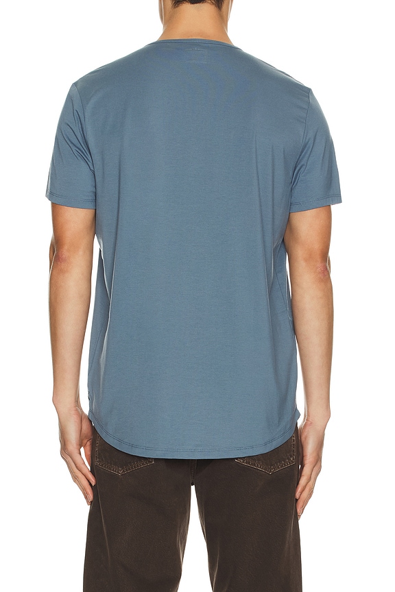view 2 of 4 AO Curve Hem Tee in Cadet Blue