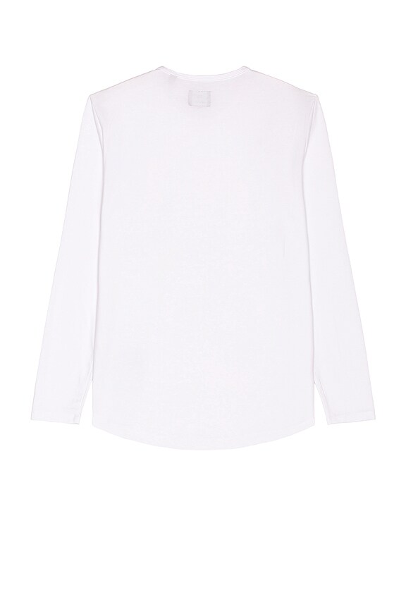 view 2 of 3 Long Sleeve Crew Curve-Hem T-Shirt in white