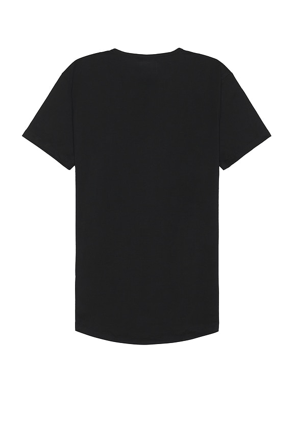 view 2 of 3 Ao Henley Curve-hem Tee in Black