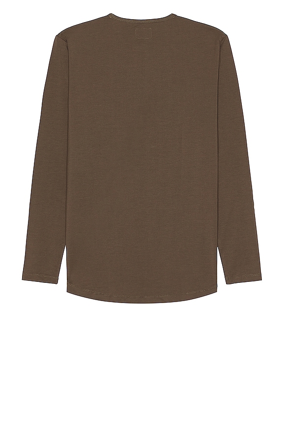 view 2 of 3 Ao Long Sleeve Curve Hem Henley in Shadow