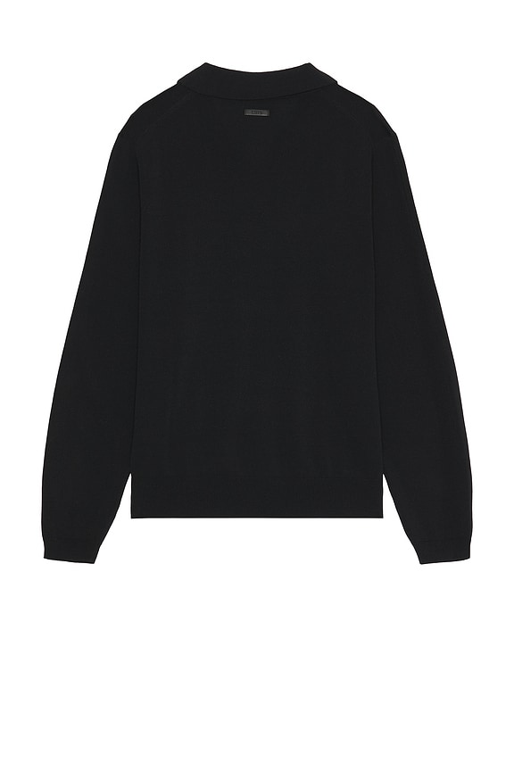 view 2 of 4 Riviera Knit Long Sleeve Polo in Black