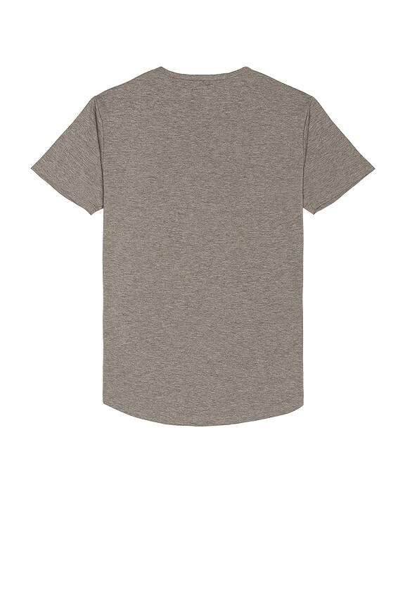 view 2 of 3 Crew Curve Hem T-Shirt in Heather Grey