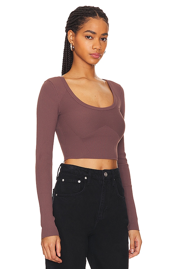 view 2 of 4 Coreflex Long Sleeve Scoop Neck in Plum