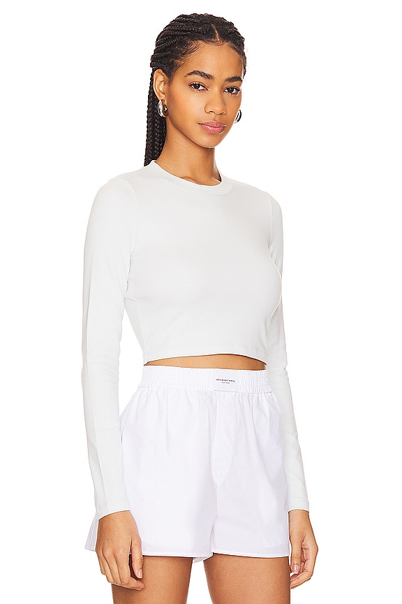 view 2 of 4 Long Sleeve Tomboy Cropped Tee in Ice