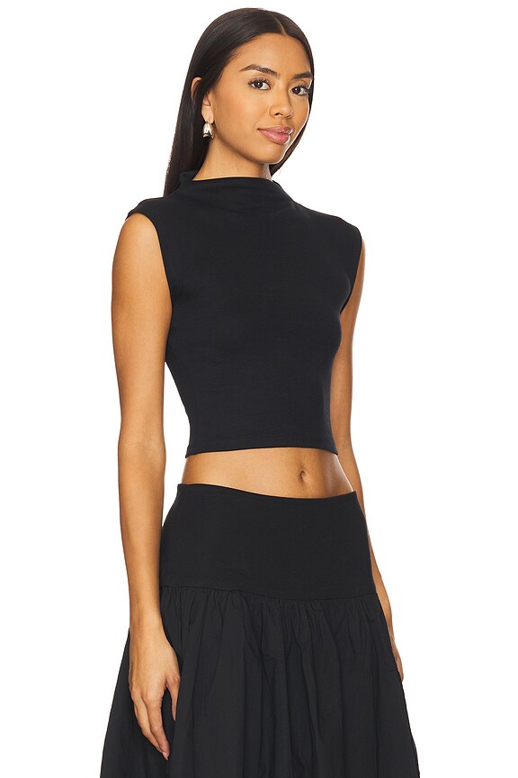 view 2 of 4 Sleeveless Tomboy Tee in Black