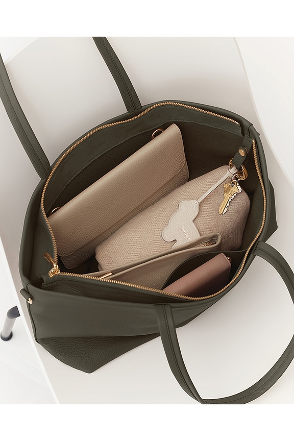 view 2 of 4 Small Easy Zipper Tote Bag in Dark Olive