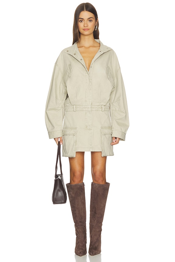 view 2 of 4 Drill Cargo Mini Dress in Sand