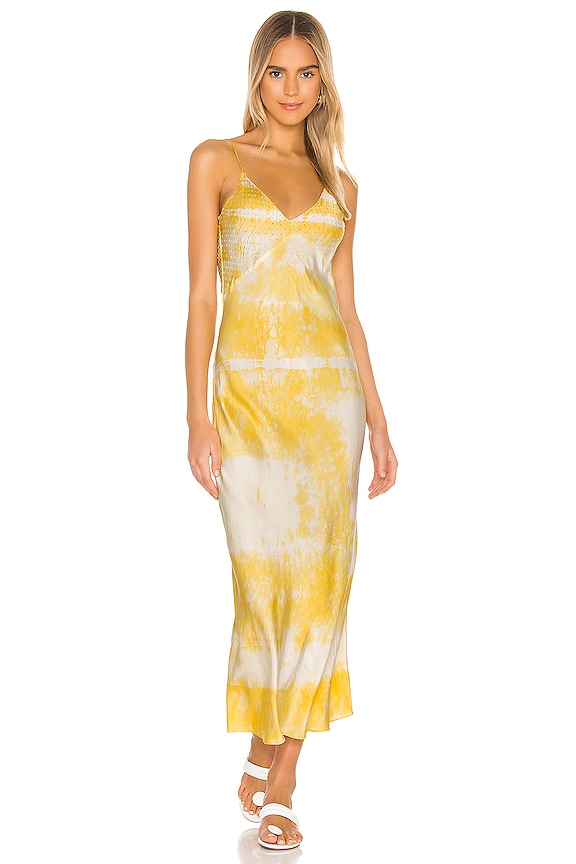 view 2 of 5 Embroidered Slip Dress in Limoncello