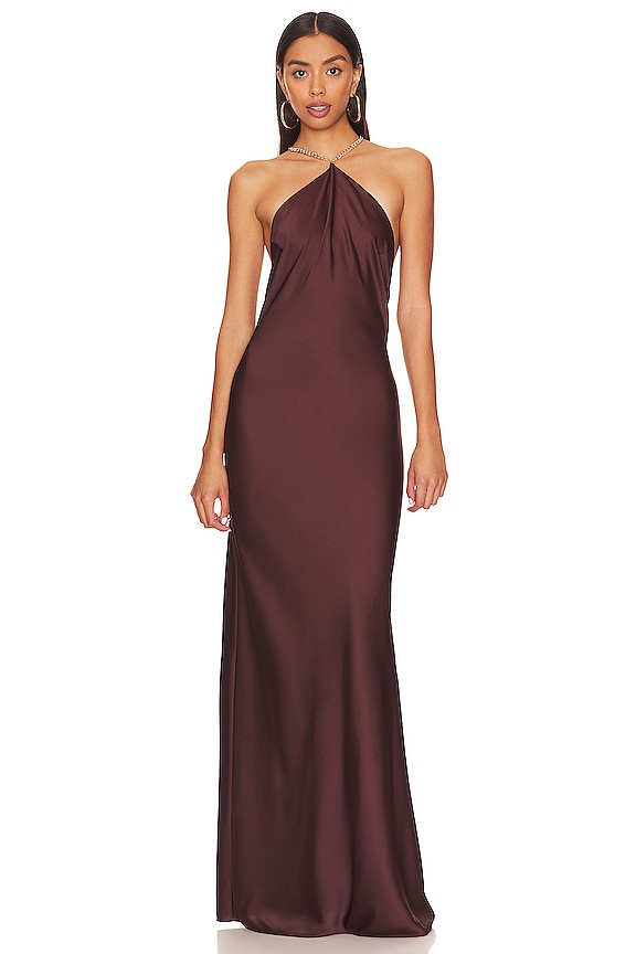 view 2 of 3 Halter Chain Maxi Dress in Coco