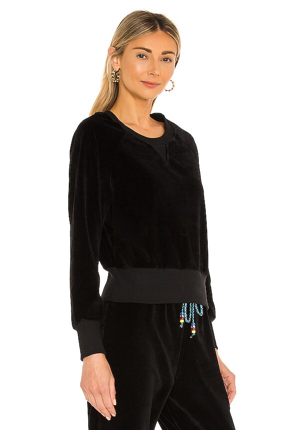 view 2 of 4 Velour Raglan Sweatshirt in Black