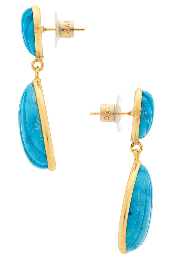 view 2 of 2 PENDIENTES LARGOS SANA in Turquoise