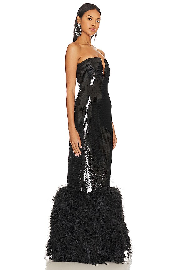 view 2 of 4 x REVOLVE Sequin And Feather Gown in Black