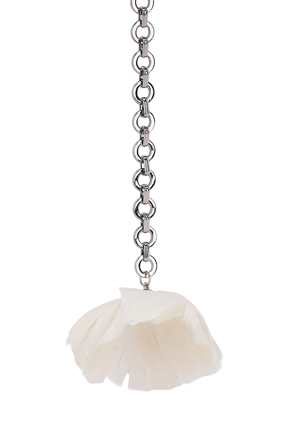 view 2 of 3 Feather Flower Chain Necklace in Off White & Silver