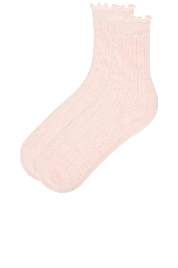 view 2 of 3 Pointelle Socks in Blush