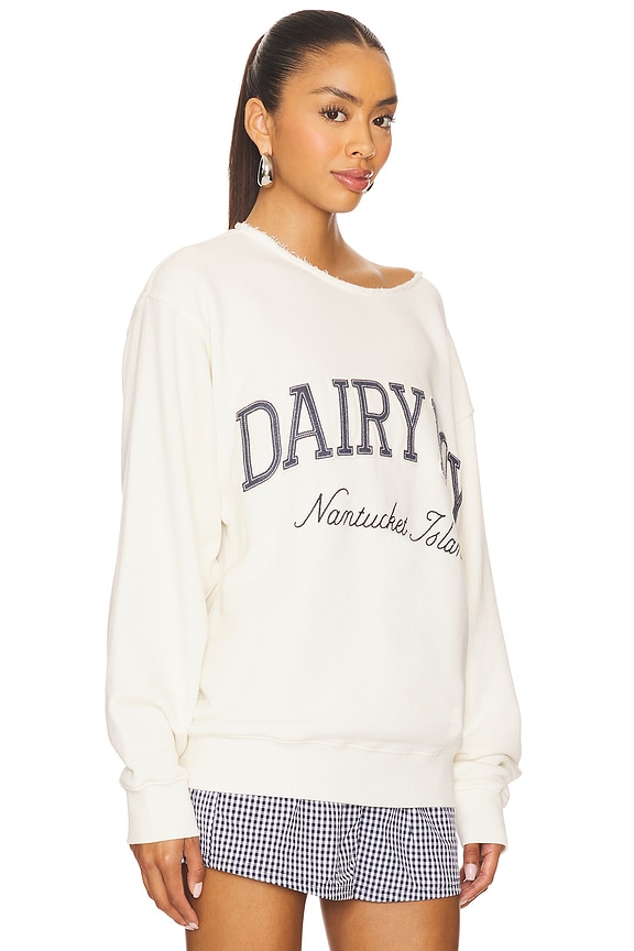 view 2 of 5 Cut Off Nantucket Island Crewneck Sweatshirt in White