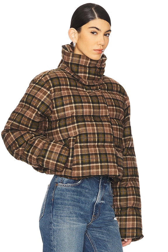 view 2 of 6 Cedar Plaid Puffer in Brown