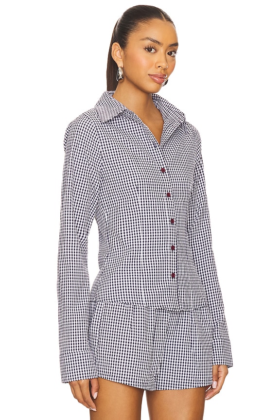 view 2 of 5 Oyster Button Up Shirt in Navy Check