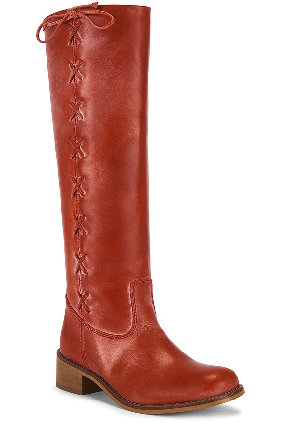 view 2 of 5 BOTA ANN GAUCHO BOOT WITH SIDE LACES in Mudy Red