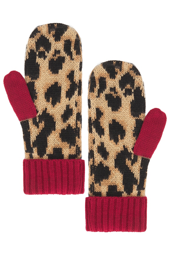 view 2 of 2 Leopard Mittens in Multi