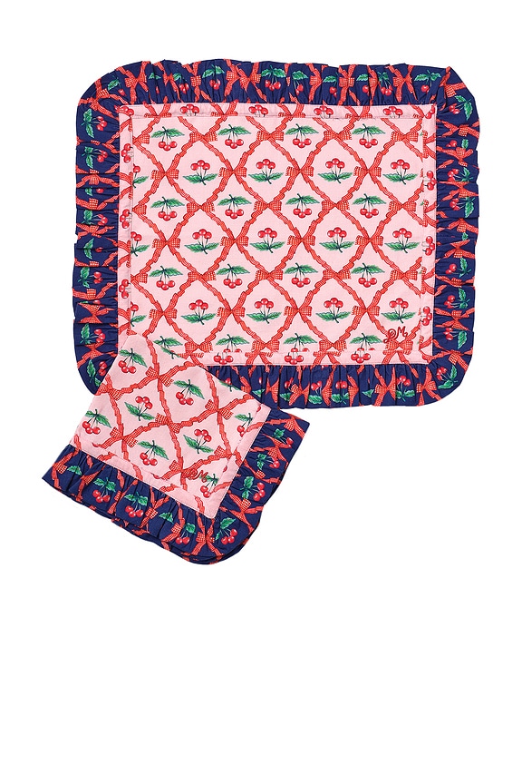 view 2 of 3 Set Of 2 Placemat in Pink Cherry