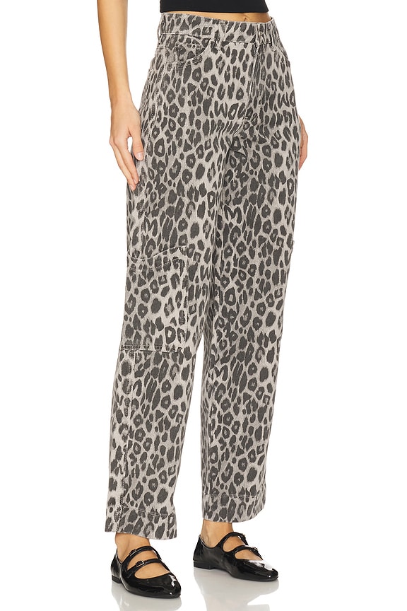 view 2 of 6 Leopard Drew Cargos Jeans in Charcoal