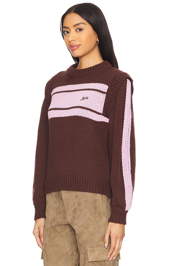 view 2 of 4 Poppy Crew Neck Jumper in Pink & Brown