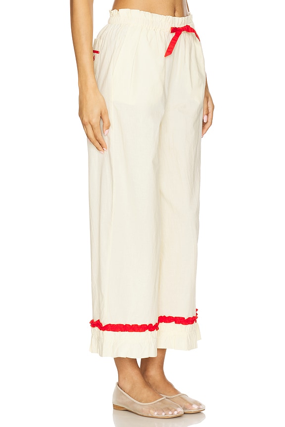 view 2 of 6 PANTALÓN CON TRABILLAS TULA FRILLY HEM in Butter & Red