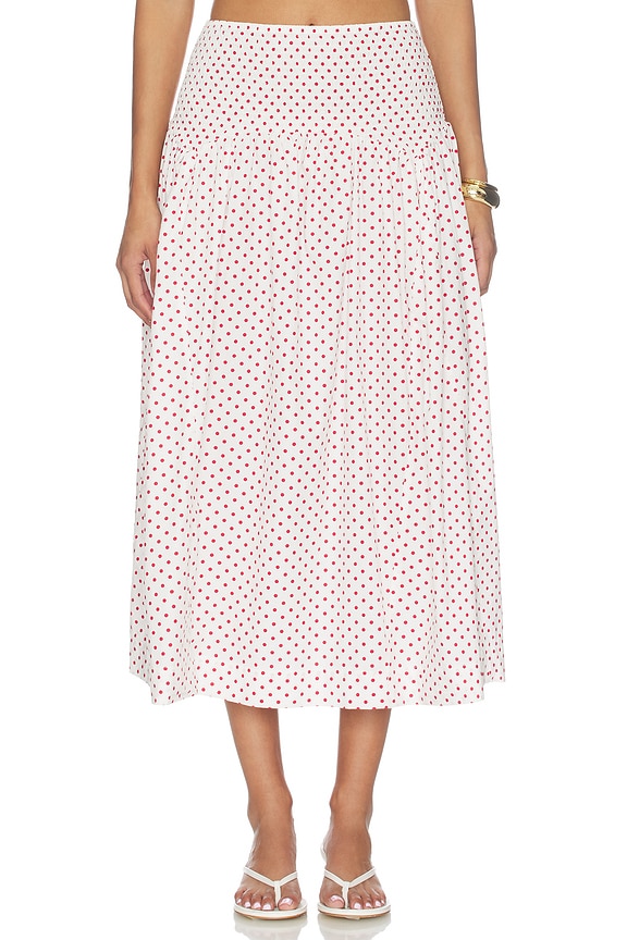 view 1 of 7 Layla Skirt in Off White & Red Spot