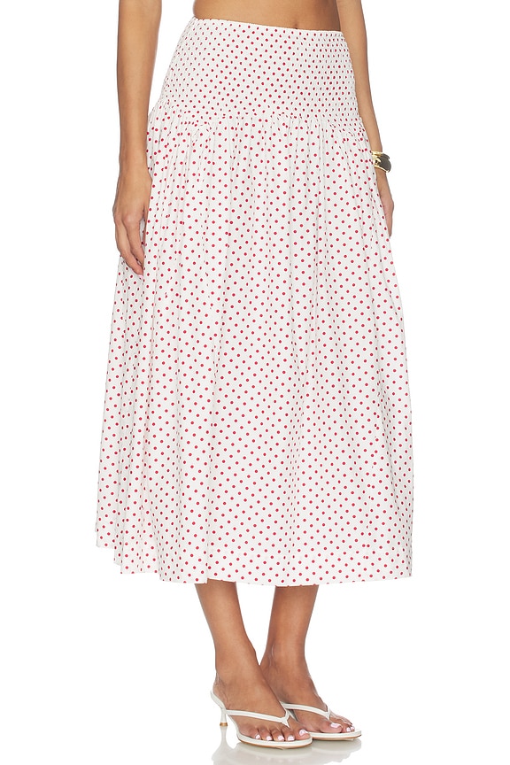 view 2 of 7 Layla Skirt in Off White & Red Spot