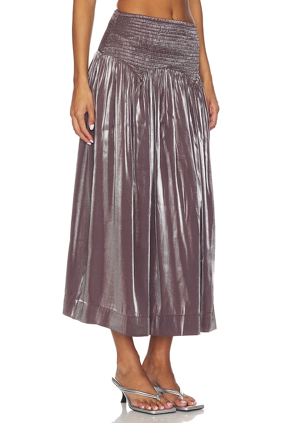 view 2 of 6 Layla Midi Skirt in Glass Satin