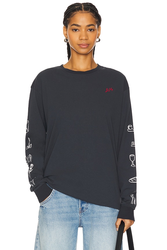 view 2 of 6 Dinner Party Long Sleeve Tee in Black