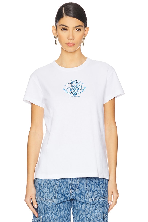 view 2 of 5 Flower Basket Shrunken Tee in White