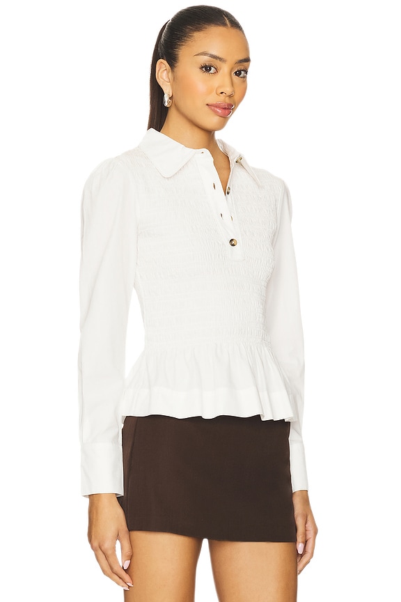 view 2 of 4 Hazel Shirred Shirt in White