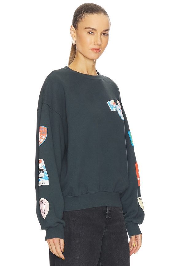 view 2 of 5 Ski Patch & Pass Collector Oversized Crew Sweatshirt in Washed Black
