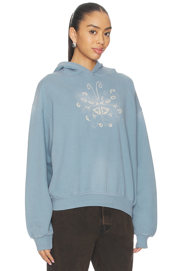 view 2 of 4 SWEAT À CAPUCHE OVERSIZED WITCHY BUTTERFLY in Winward Blue