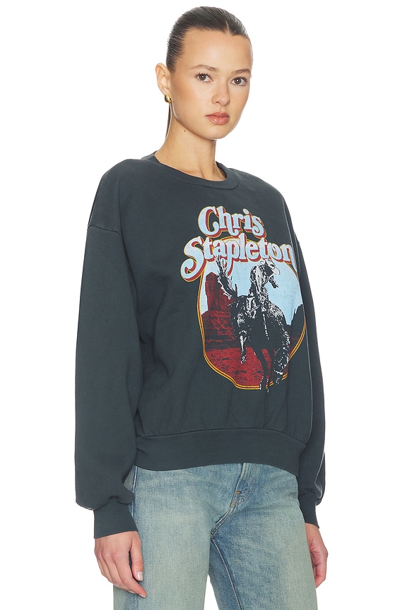 view 2 of 4 Chris Stapelton Horse Oversized Crew Sweatshirt in Vintage Black
