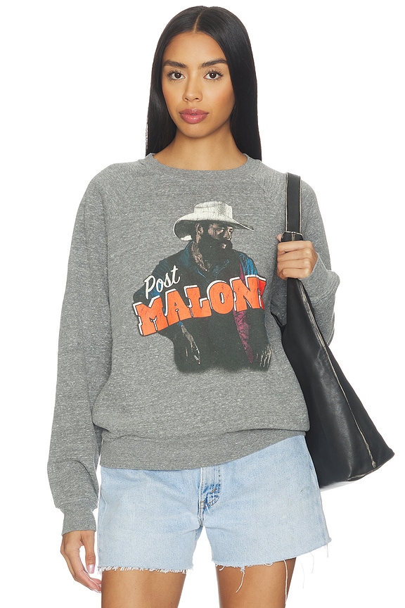 view 1 of 4 SUDADERA RAGLÁN POST MALONE POSTY LEANIN VINTAGE in Heather Grey