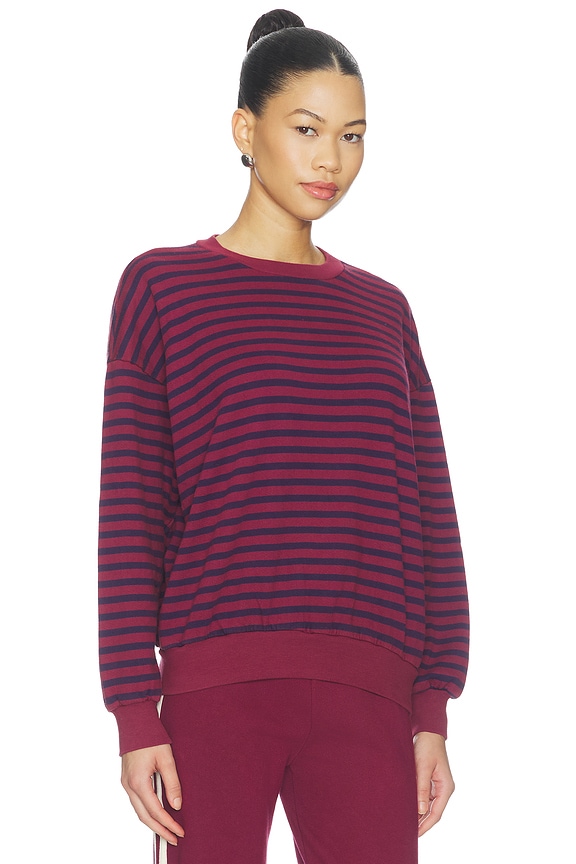 view 2 of 5 SWEAT STRIPE TERRY OVERSIZED  in Burgundy Stripe