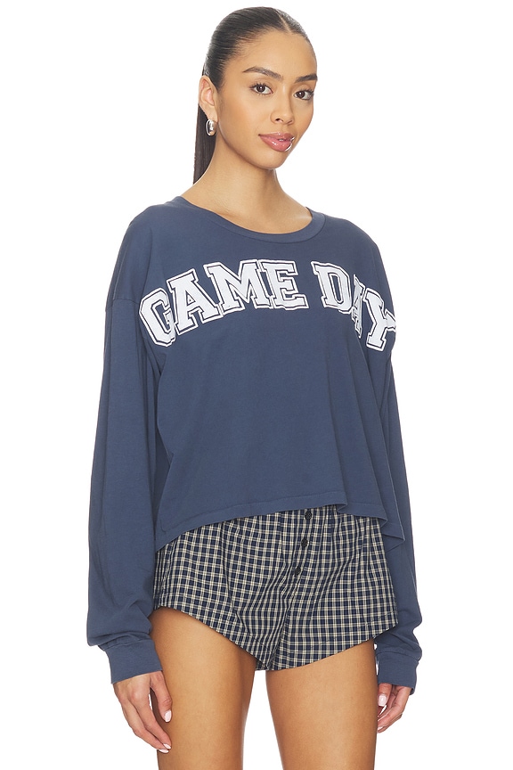 view 2 of 4 Game Day Meet & Greet Long Sleeve Top in Vintage Navy