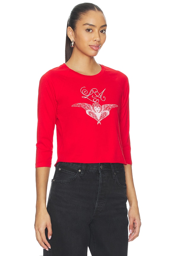 view 2 of 4 T-SHIRT RAGLAN DAYDREAMING in Ruby Red