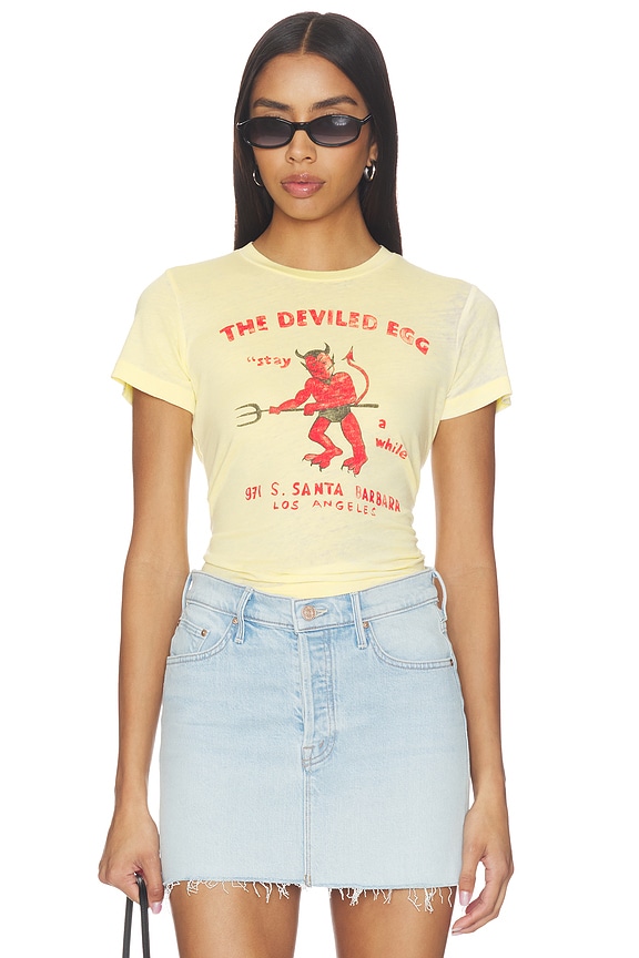 view 1 of 4 CAMISETA RETRO THE DEVILED EGG BURNOUT in Poppy Yellow