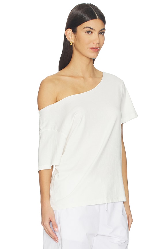 view 2 of 4 Solid Off The Shoulder Tee in Vintage White