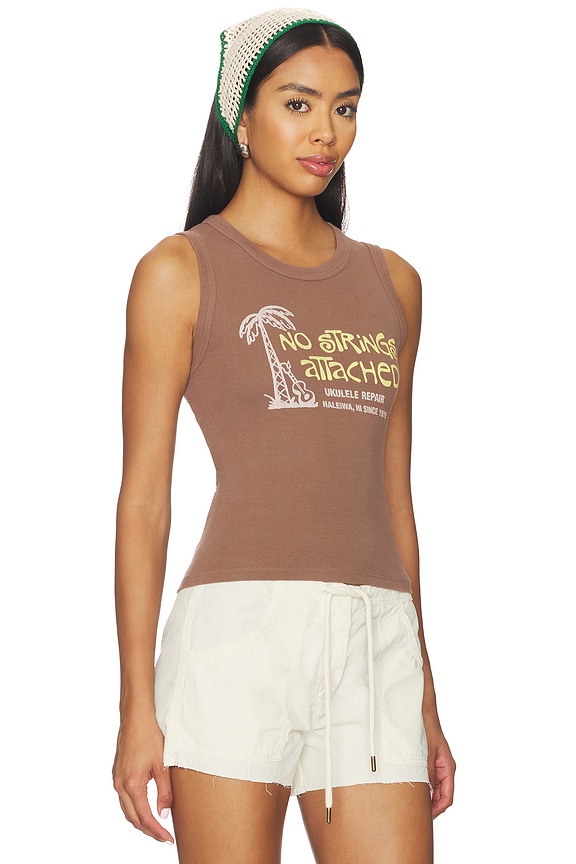 view 2 of 4 No Strings Attached Shrunken Tank Top in Chocolate Malt
