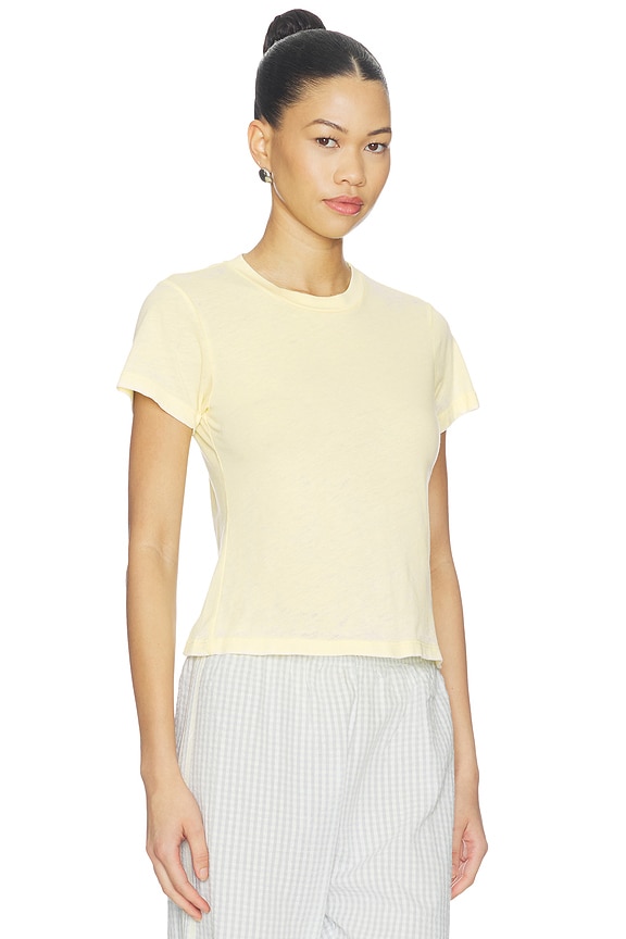 view 2 of 4 T-SHIRT SOLID BURNOUT VINTAGE  in Lemon