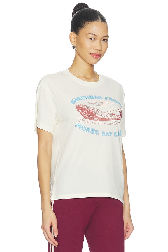 view 2 of 4 T-SHIRT GREETINGS FROM MORRO BAY BURNOUT BOYFRIEND  in Stone Vintage