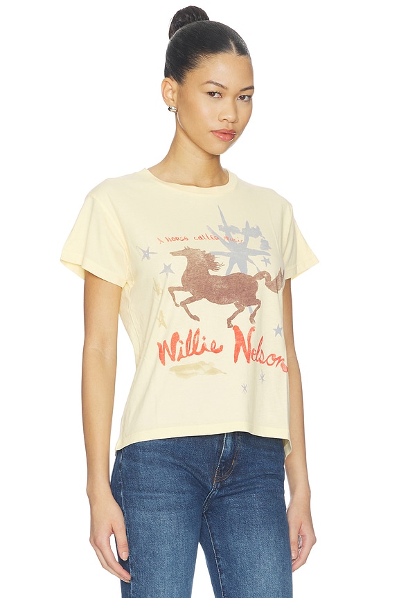 view 2 of 4 T-SHIRT WILLIE NELSON HORSE CALLED MUSIC SOLO  in Sheer Yellow