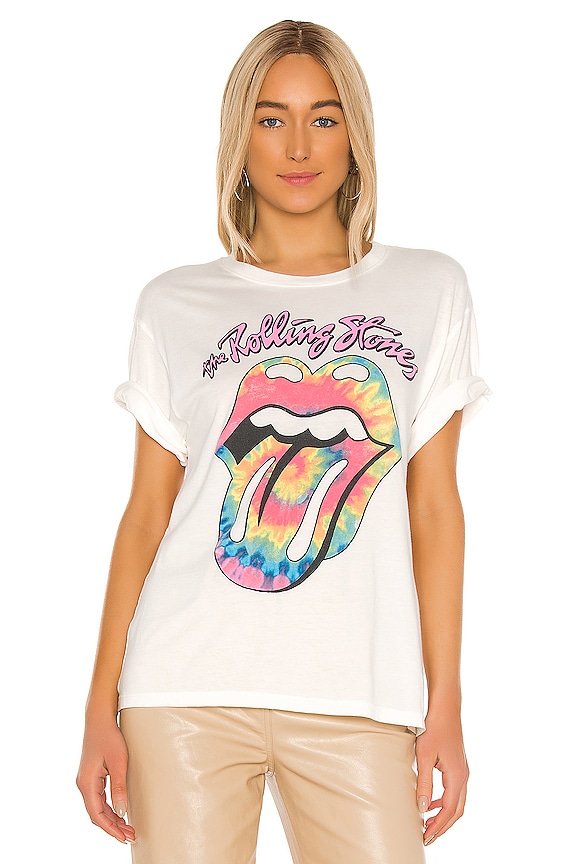 view 2 of 5 Rolling Stones Tie Dye Tongue Tee in Vintage White
