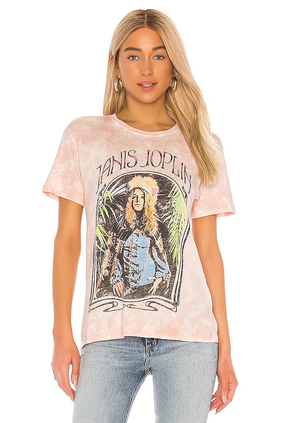 view 2 of 5 Janis Joplin Art Nouveaux Weekend Tee in Flamingo Cloud Wash