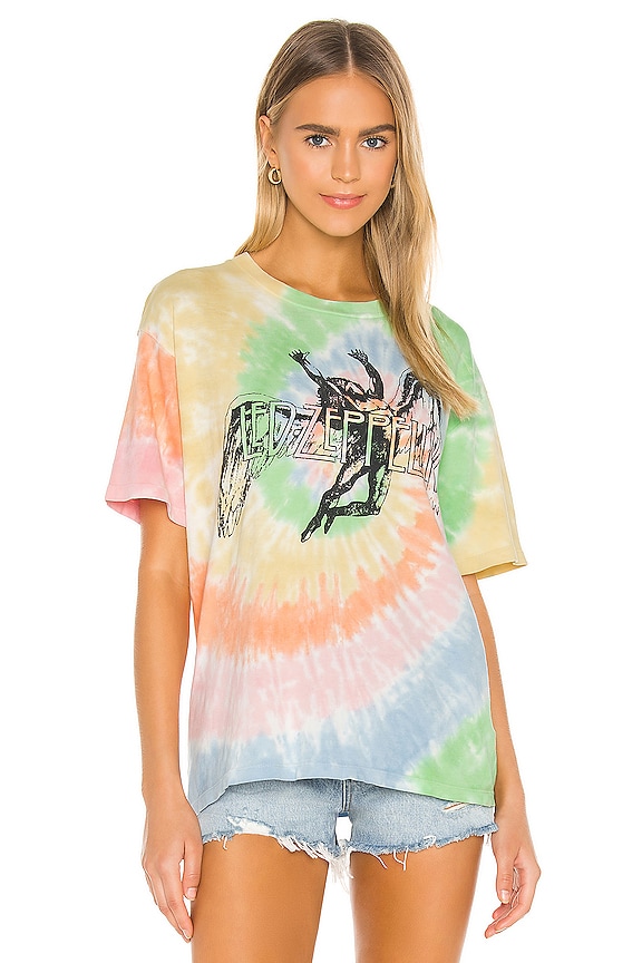 view 2 of 5 Led Zeppelin Icarus Tie Dye Weekend Tee in Faded Neons Tie Dye