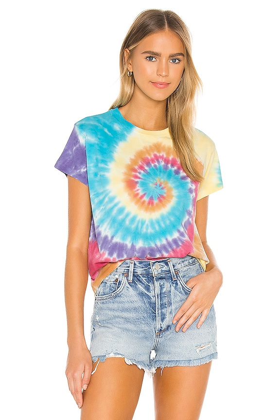 DAYDREAMER Tie Dye Girlfriend Tee in Woodstock Tie Dye | REVOLVE